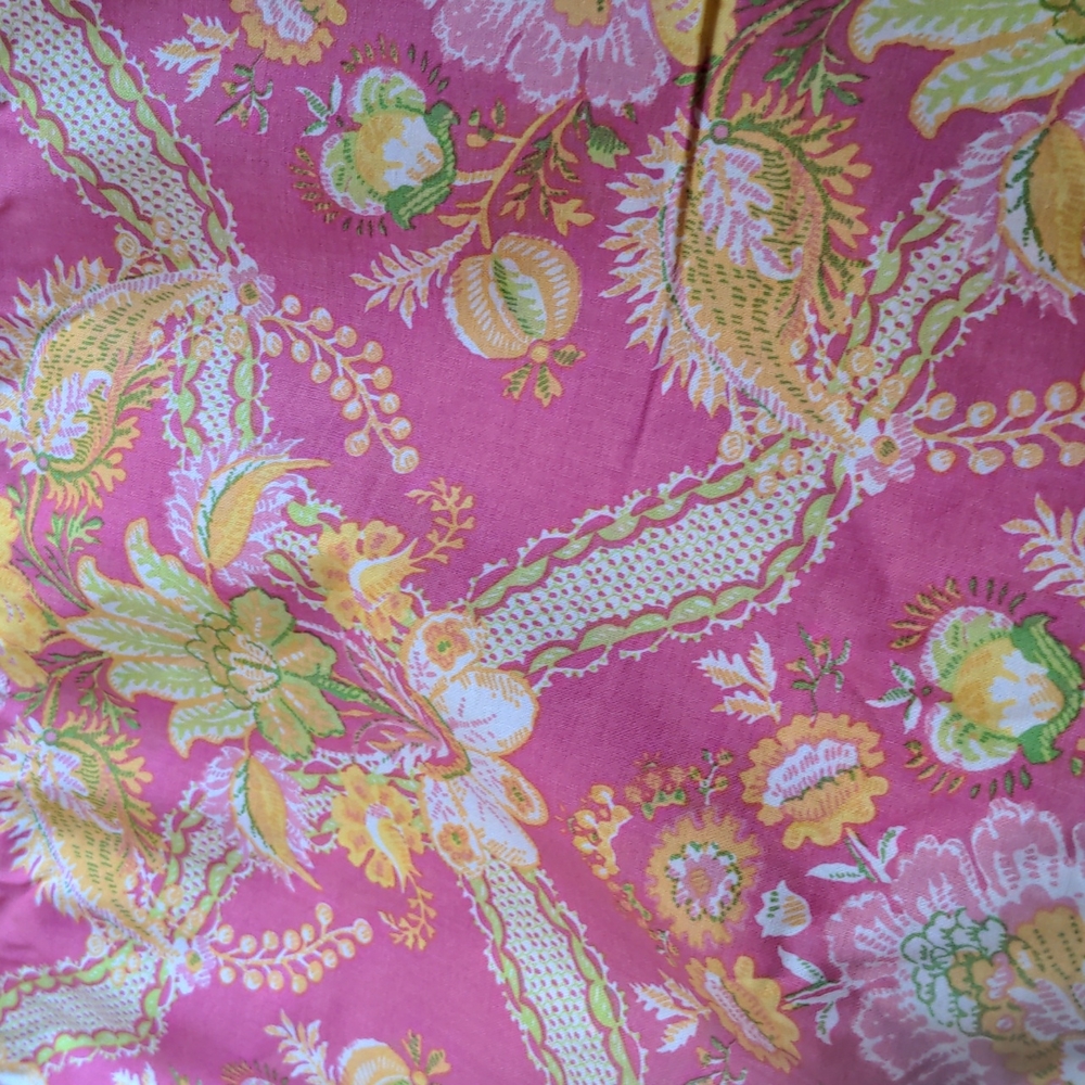Pink floral cotton yardage by Anna Griffin
